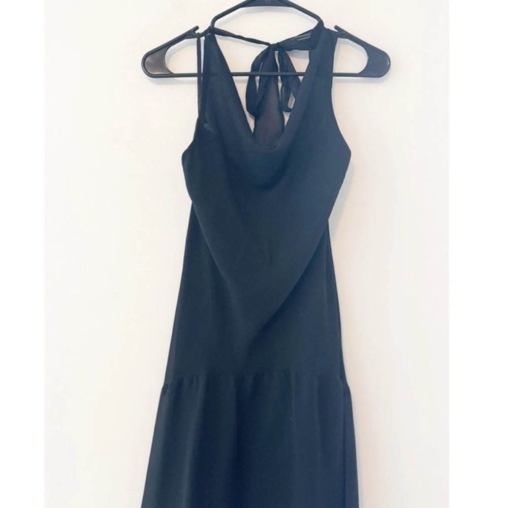Alyn Paige Blue Halter Sundress Cocktail Midi